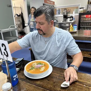 We drove 30 miles out of our way so Jose could have authentic Ecuadorian food from his childhood. The encebollado pescado was delicious.