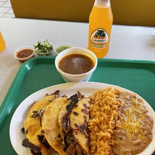 a plate of mexican food