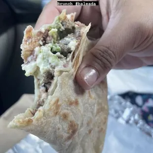 Half of a baleada. You get 2 in your order. These are "con todo".