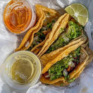 Pollo &amp; Al Pastor tacos