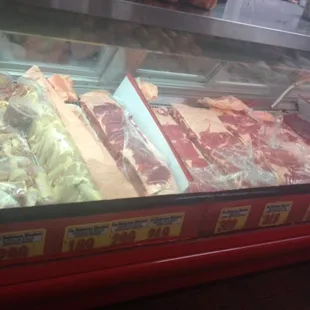 a variety of meats