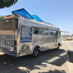 Taco Truck Parked on North Grand next too strange place