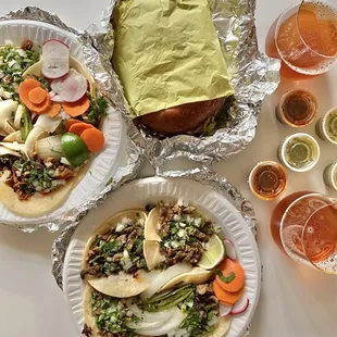 a variety of taco dishes