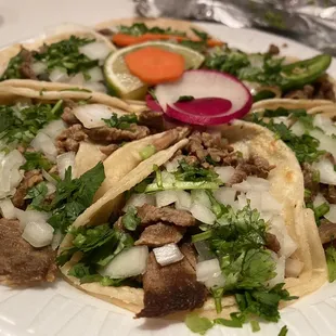 a plate of tacos