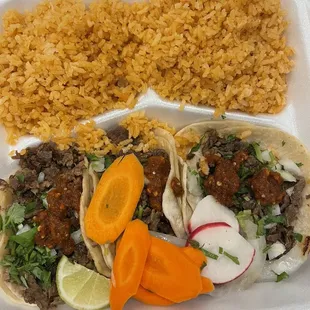 Combo steak tacos