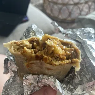 Chorizo breakfast burrito