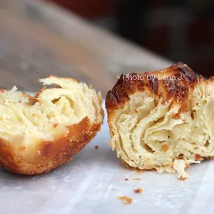 Inside of Kouign-Amann ($5.20) - pretty good, denser and significantly sweeter than the croissant