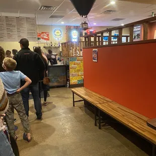 You wait in line to order then find a seat