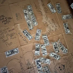 a lot of money on the floor