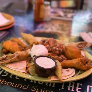 a plate of food on a table