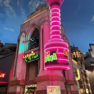 the neon sign for the restaurant