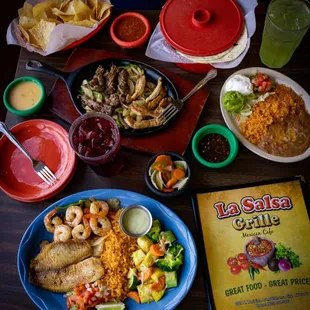 a table of mexican food