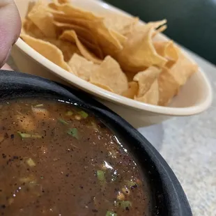 Chips and salsa. Good salsa