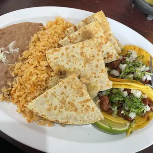 a plate of mexican food