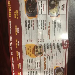 menu