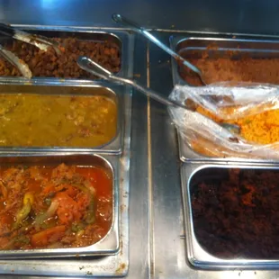 rice and beans,  and there's a side cart of condiments to help yourself to too!