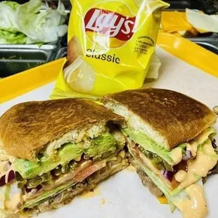 a cut in half sandwich