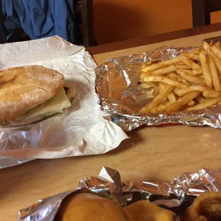 Beef fajita torts and fries