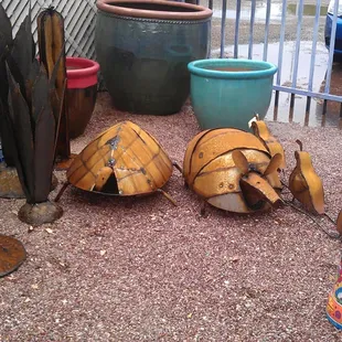 metal yard creatures...I think they are bobble heads