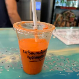 a cup of orange juice