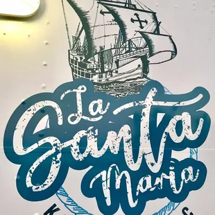 a sign for the restaurant