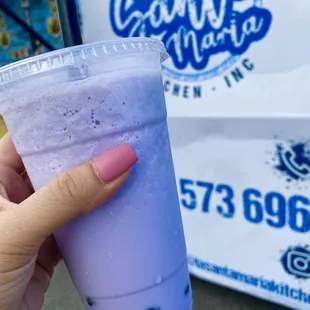 Ube milk boba
