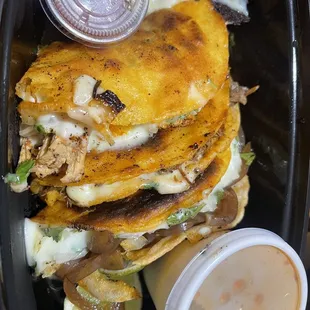 Tacos La santa style x3 (chicken, beef, veggie)