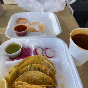 Birria Tacos and Consome