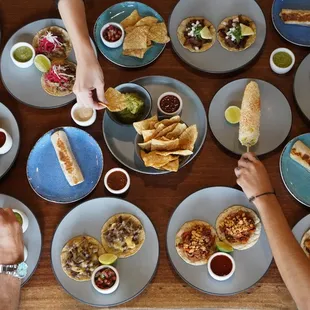 a spread of mexican food