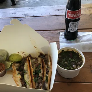 Three Piece 6" Red Birria Tacos