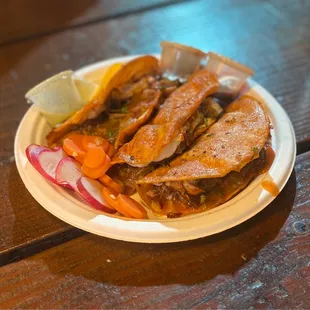 3 6" Red Birria Tacos - the best!