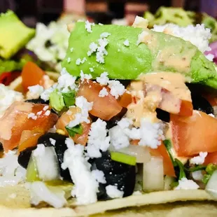 a plate of mexican food