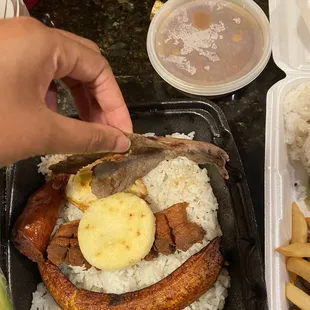 Bandeja Paisa the steak is so thin like paper thin