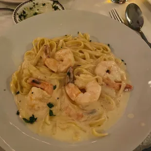 Fettuccini Alfredo add Shrimp