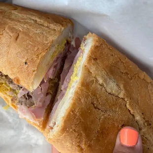 Cuban sandwich hot and pressed