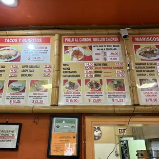 Most up to date menu and prices
