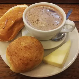Pandebono with Grandma's chocolate