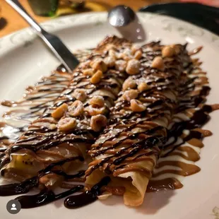 Chocolate hazelnut crepes