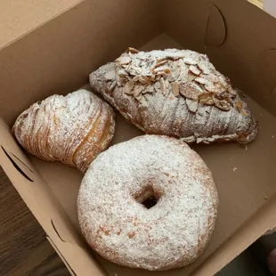 Sfogliatelle, almond cornetto, ciambella