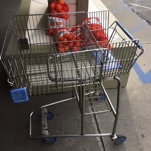 Old school shopping cart! Have not used one of these in ages!