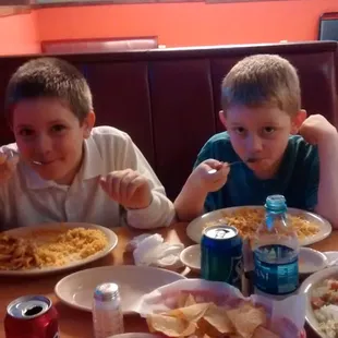 My boy pigging out at La Sierrita