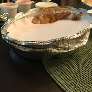 a pie in a pie pan on a table