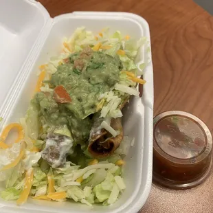 $7.20 for 2 small taquitos (rolled tacos)