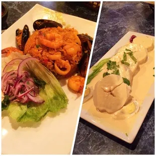 Mmmm...Peruvian food. No idea what it was called but it was seafoody deliciousness!