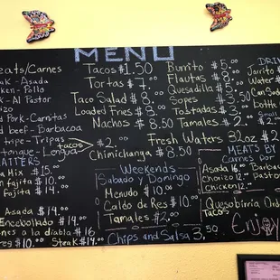 menu