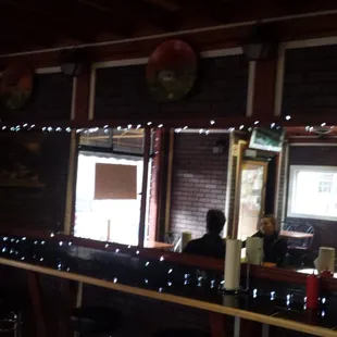 Mirrored dining area.