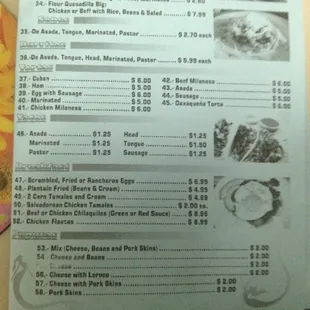 menu