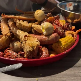 Big daddy boil with added king crab and another pound of shrimp.