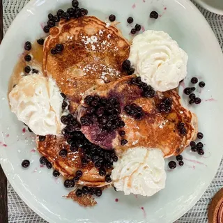 Greek Yogurt Blueberry Pancakes