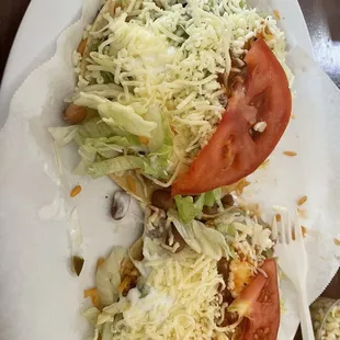 Two vegetarian tacos